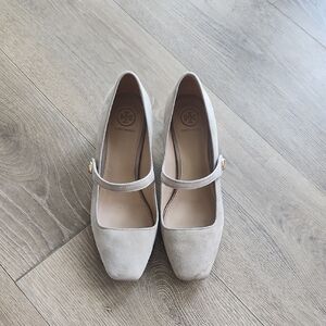 Tory Burch Women's Tan Suede Mary Jane Heels 8.5